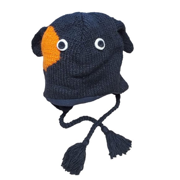 Wool Hat Monster Design One Size Black - Picture 2 of 5